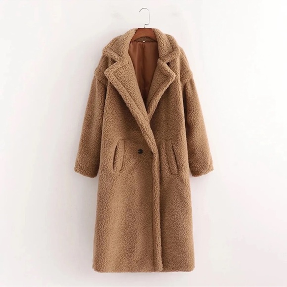 Brown Sherpa Teddy lined Coat - Picture 3 of 8